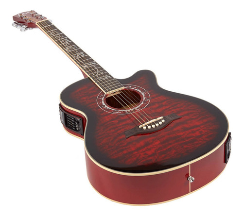Imagen 5 de 9 de Guitarra Acústica Creep Con Funda Eq 5 Bandas Red C/corte