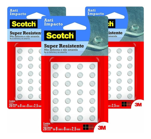 3 Protetor Anti Impacto 3m Scotch Redondo Extra Pequeno