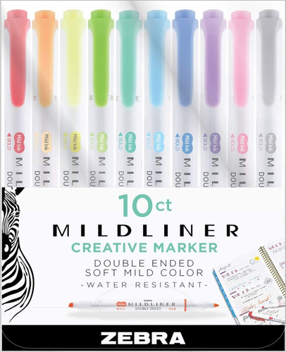 Iluminador Mildliner De Doble Punta Zebra 78101, Cincel/bu..