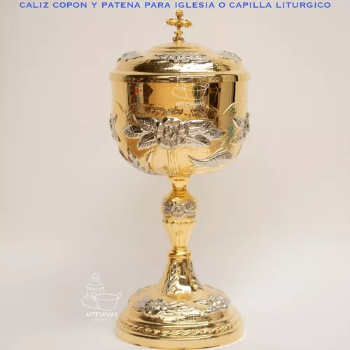 Caliz Copon Y Patena Vasos Sagrados Liturgico Extra Grande