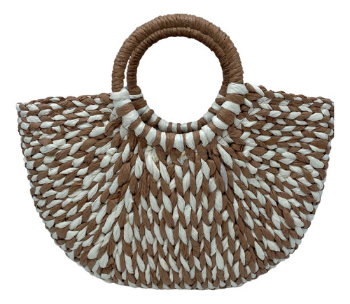 Unibella Bolso De Playa Con Aro Marrón Claro Lisa Marrón Claro