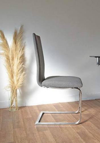 Silla Gala Chenille Base Cromada Pack 4 Unid