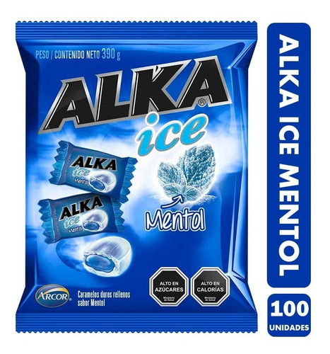 Caramelo Alka Ice Mentol (bolsa Con 100 Unidades