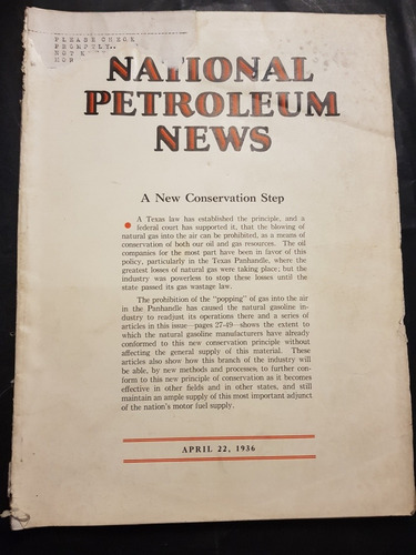 Antigua Revista National Petroleum News. 51n 300