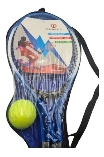 Imagen 3 de 8 de Set 2 Raquetas De Tenis Mas Pelota Funda Para Niños Deportes