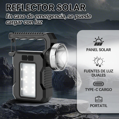 Lámpara De Mano Ligera Potente Recargable Led Multifunciones
