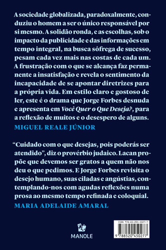 Você quer o que deseja?, de Forbes, Jorge. Editorial Editora Manole LTDA, capa mole em português, 2016