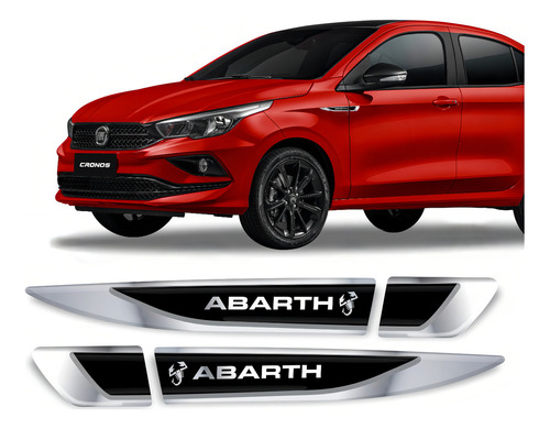 Par Adesivo Laterais Escrita Fiat Cronos Abarth