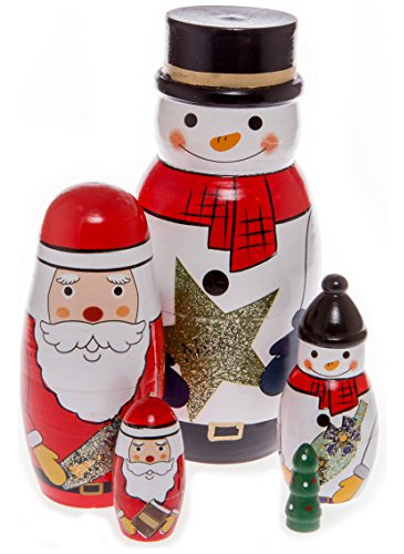 Moonmo Santa Claus Ruso Anidado Muñecas Snowman Nutcracker M