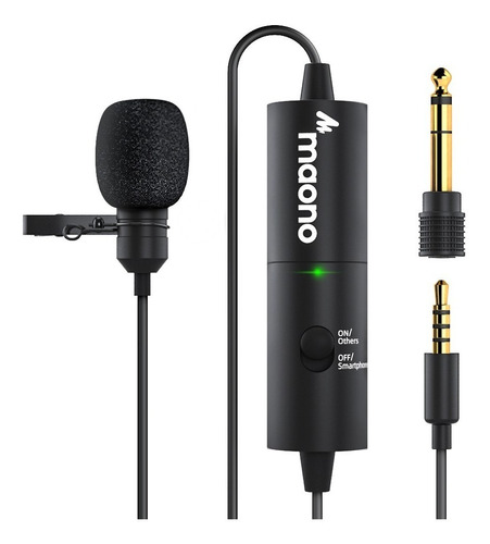 Maono Au-100r Micrófono Corbatero Recargable + Adaptador