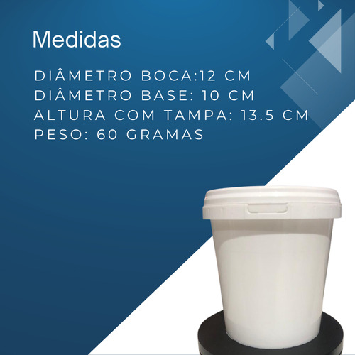 Pote 1l Com Tampa Para Margarina - Kit 500 Pçs