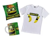 Comprar Combo Remera Banana Eats Roblox Con Taza Y Almohada 