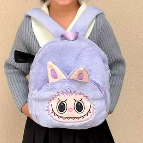 Mochila Labubu Morral Dibujos Animados Suave De Peluche 26x23 Cm