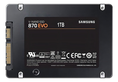 Disco Sólido Ssd Interno Samsung 870 Evo Mz-77e1t0bw 1tb Neg