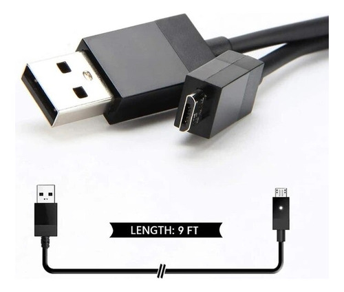 Cable Usb Carga + Data Para Xbox One De 2.75 Metros Firme