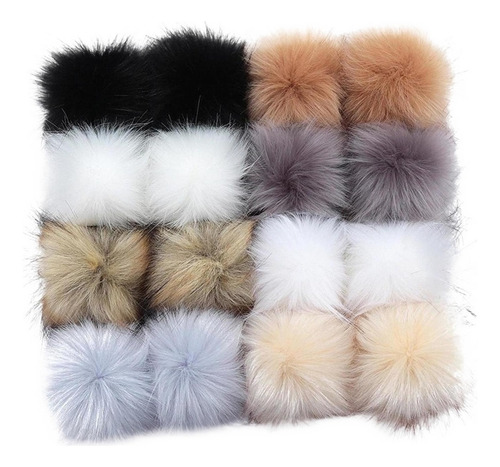 Pompones For Gorro De Tejer Manualidades 32 Piezas 8cm