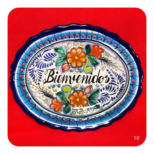 Imagen 2 de 3 de Platón Placa Talavera Poblana C/frase Decorativa Gde. 02 Plc