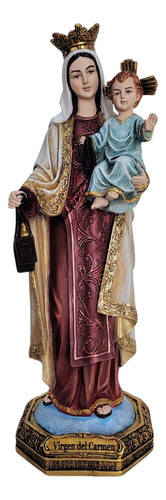 Virgen Del Carmen 30cm De Alto. Elaborada En Resina.