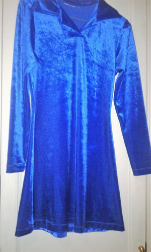  Vestido Chemisier Terciopelo Azul  Importado Eeuu