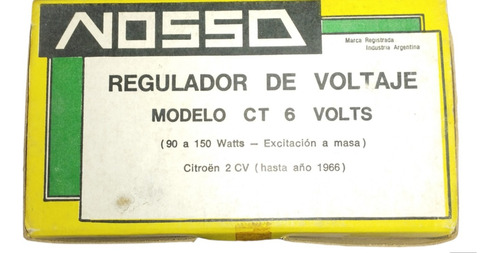 Regulador De Voltaje Ct 6 Volt Excitacion A Massa