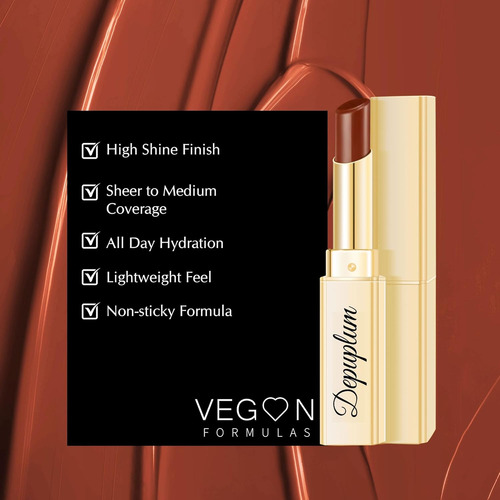 Brillo Labial Hidratante Para Mujeres, Dm67 Reddish, Larga D