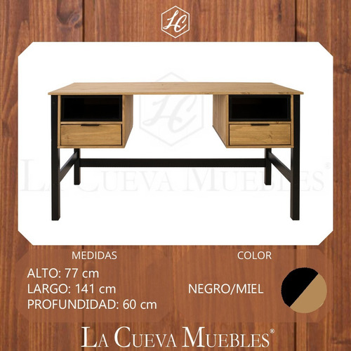 Imagen 2 de 7 de Escritorio Con Cajones - Madera - Mesa Pc - Oficina - Lcm