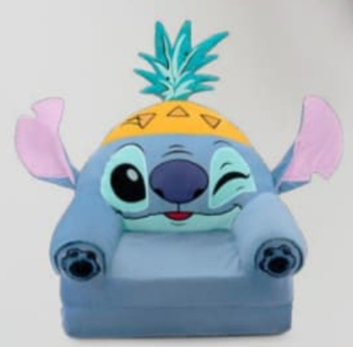 Silla Sillon Sofa Cama Infantil Stich Azul