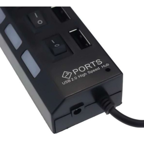 Cargador USB Hub con extensión de 7 puertos, 15 W y 5 V