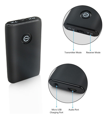 Transmisor Y Receptor Bluetooth 5.0 De 3,5 Mm, 2 Dispositivo