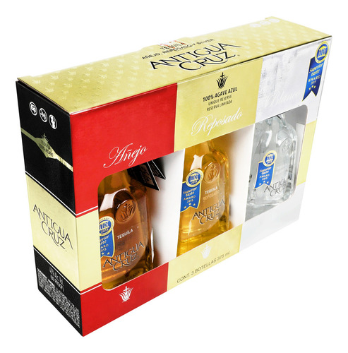 Tequila Antigua Cruz Tripack 375 Ml