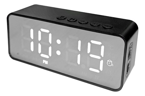 Reloj Despertador Y Parlante Bluetooth Alarma Micro Sd Radio