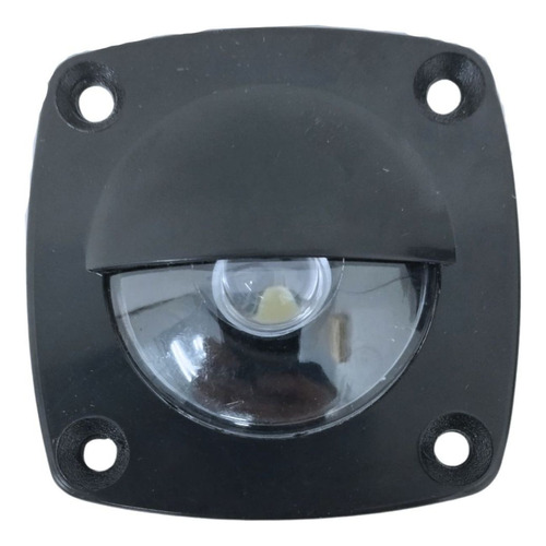 Luz De Cortesia Em Abs Branca 2 Leds 12v Barco Lancha Pesca Luz Preto-frio