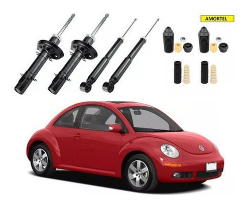 4 Amortecedores + Kit  New Beetle 1998 99 00/... 2010