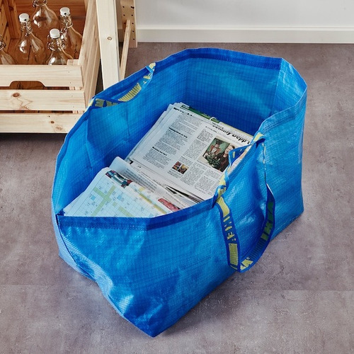Bolsa Ikea Grande Frakta Nueva 71l Azul Frakta