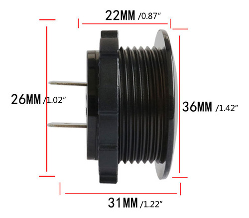 (bl) Para Voltímetro Digital Led Dc 12 V-24 V Para Coche, Mo