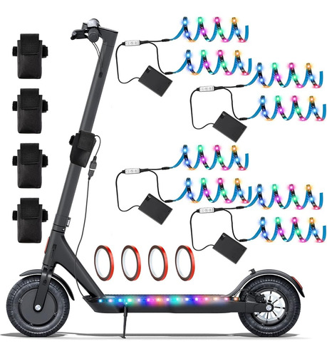 4 Set Electric Scooter Strip Lights Battery Powered Led Colo
