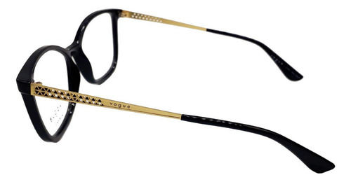 Armação Vogue 0vo5334l Preto E Dourado Feminino