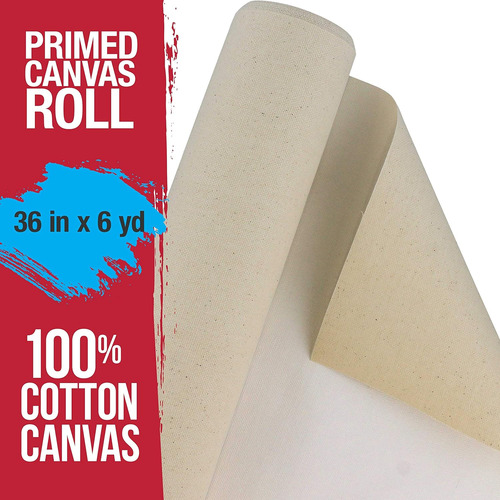 Rollo De Lienzo De Algodón Triple, 91cm X 549m, Para Pintura