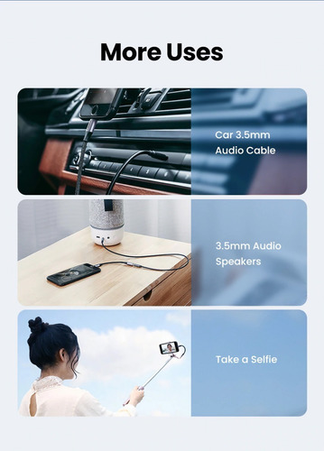 Imagen 10 de 10 de Adaptador Lightning A 3.5mm Jack Audio Mfi iPhone Ugreen