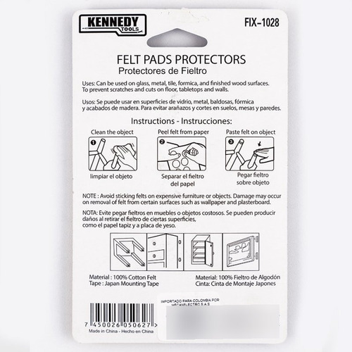 Imagen 2 de 5 de Oferta Del Dia Fieltro Protector Kennedy Tools Fix-1028 Negr