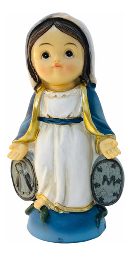 Virgen Milagrosa Carita De Bebé En Porcelana 10cm