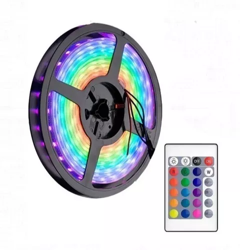 Cinta Rgb 5050 2mts Tira Led Usb Para Tv, Pc+ Control Remoto Color de la  luz Multicolor