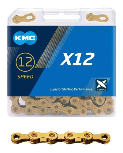 Cadena Bicicleta Kmc X12 Ti-n Gold 12v 126 Esl Missinglink