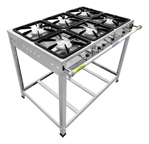 Fogão Industrial Inox Alta Pressão Ferro Fundido A Gás