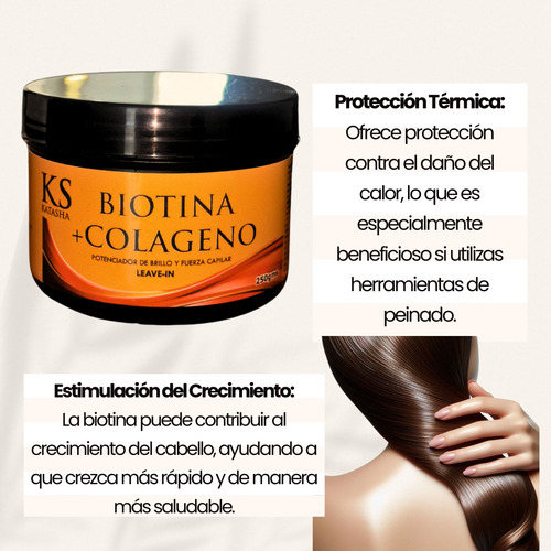 Tratamiento Capilar Colágeno + Biotina | Brillo Y Fuerza