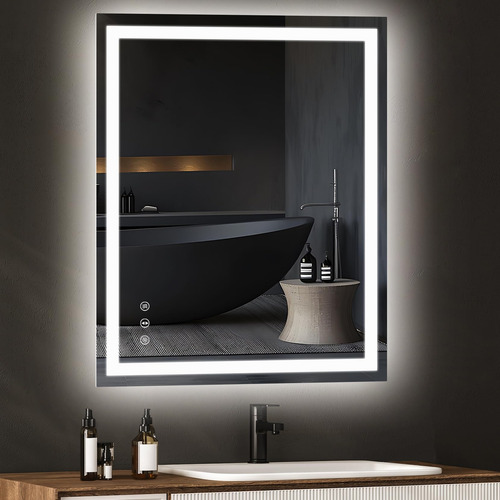 Yoleo Espejo De Baño Led De 24 X 36 Pulgadas Con Luz Frontal