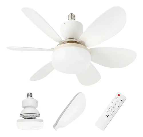Ventilador De Teto Com Lâmpada Led 60w 52cm Branco 127/220v 52 Cm 60 Branco 127/220v Plástico 6
