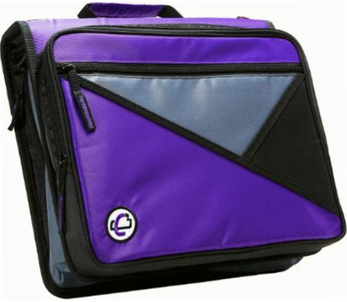 Case-it Universal 2-inch 3-ring Zipper Binder, Holds 13 Inch Color Morado