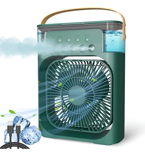 2pk Ventilador Escritorio Compacto Humidificador Usb Portati Cantidad de aspas 3 Estructura Verde Aspas Verde Diámetro 26 cm Frecuencia 5W Material de las aspas Plástico