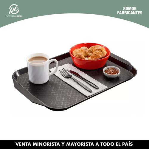 Bandeja Autoservicio Fast Food Gastronomia 43x30cm X50 Negro